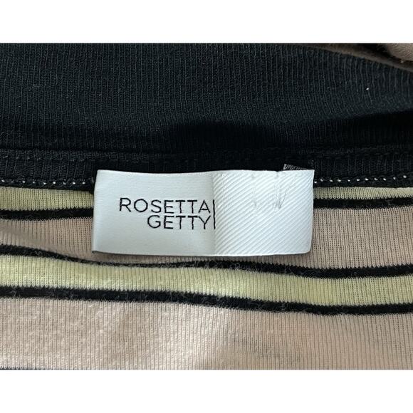 Rosetta Getty Striped Crew Neck T-Shirt Maxi Dress Side Slit Half Sleeve Size XS - Picture 6 of 6